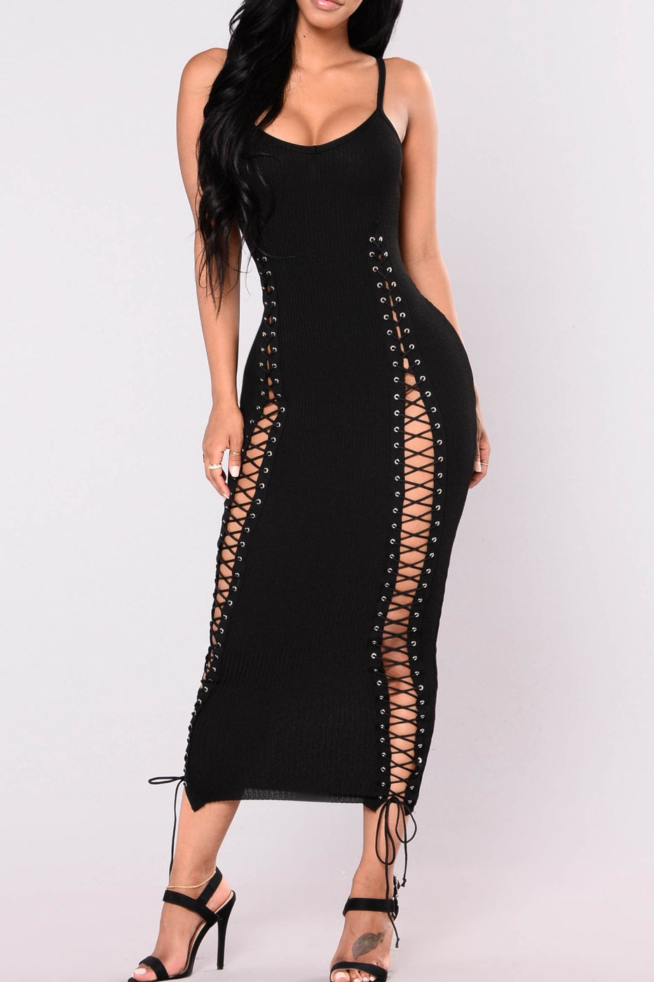 "Laced Up" Maxi Dress