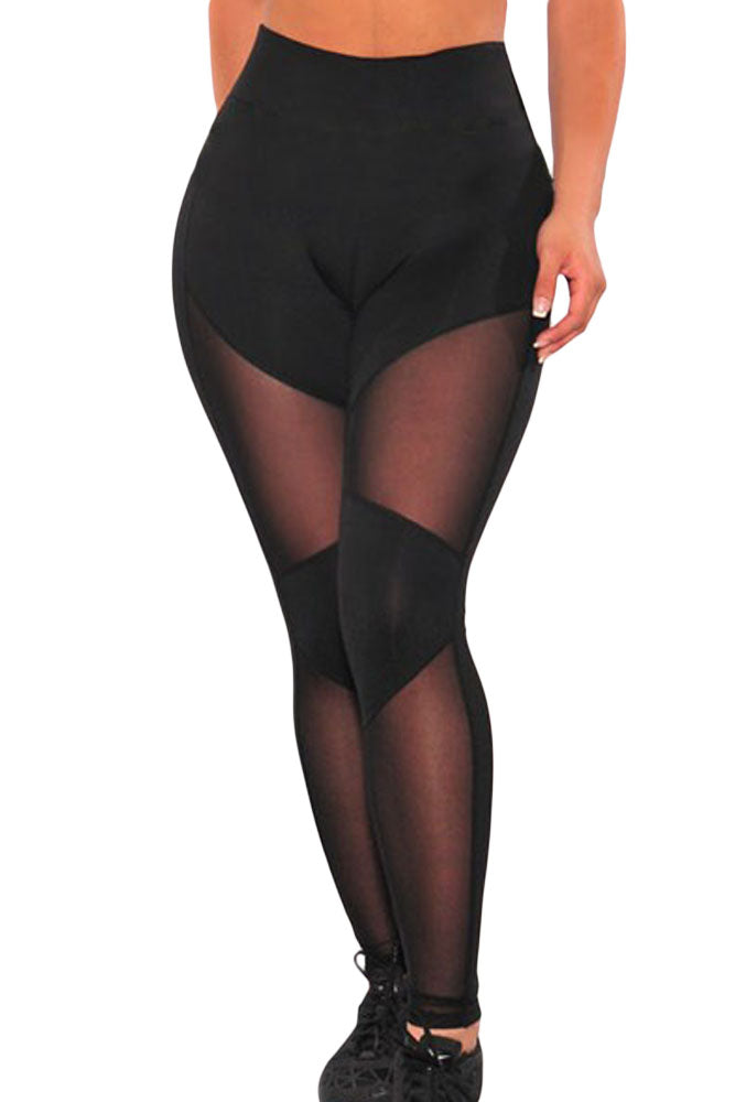 Solid Sheer Mesh Leggings Without Panty | SHEIN IN